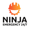 ninja emergency 24 7 transparent logo black text